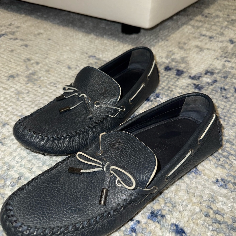 Louis Vuitton Men Loafers Mens Size 10 - Navy - Used